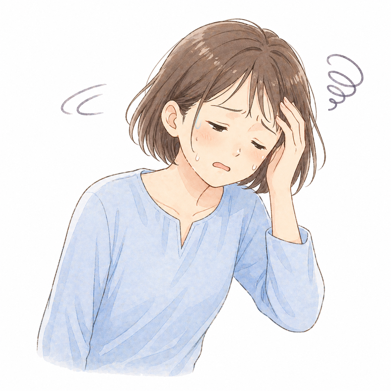 めまいやふらつきを感じている女性